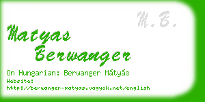 matyas berwanger business card